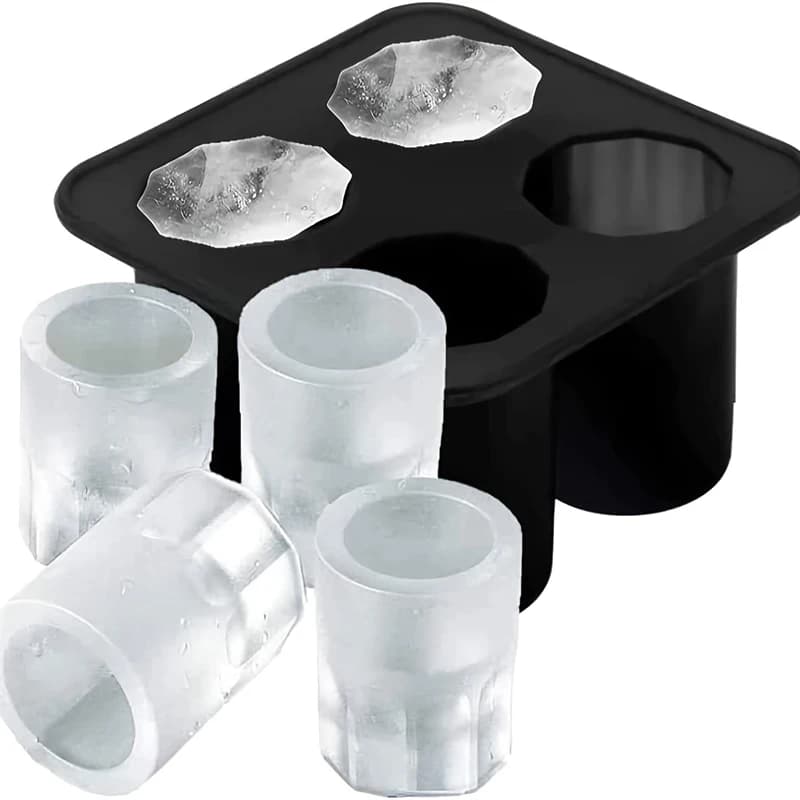 Vassoio per stampi per cubetti di ghiaccio in silicone a forma di 4 tazze Scheletro di Halloween Crea bicchiere Summer Bar Party Frozen Whisky Birra Cocktail freddo
