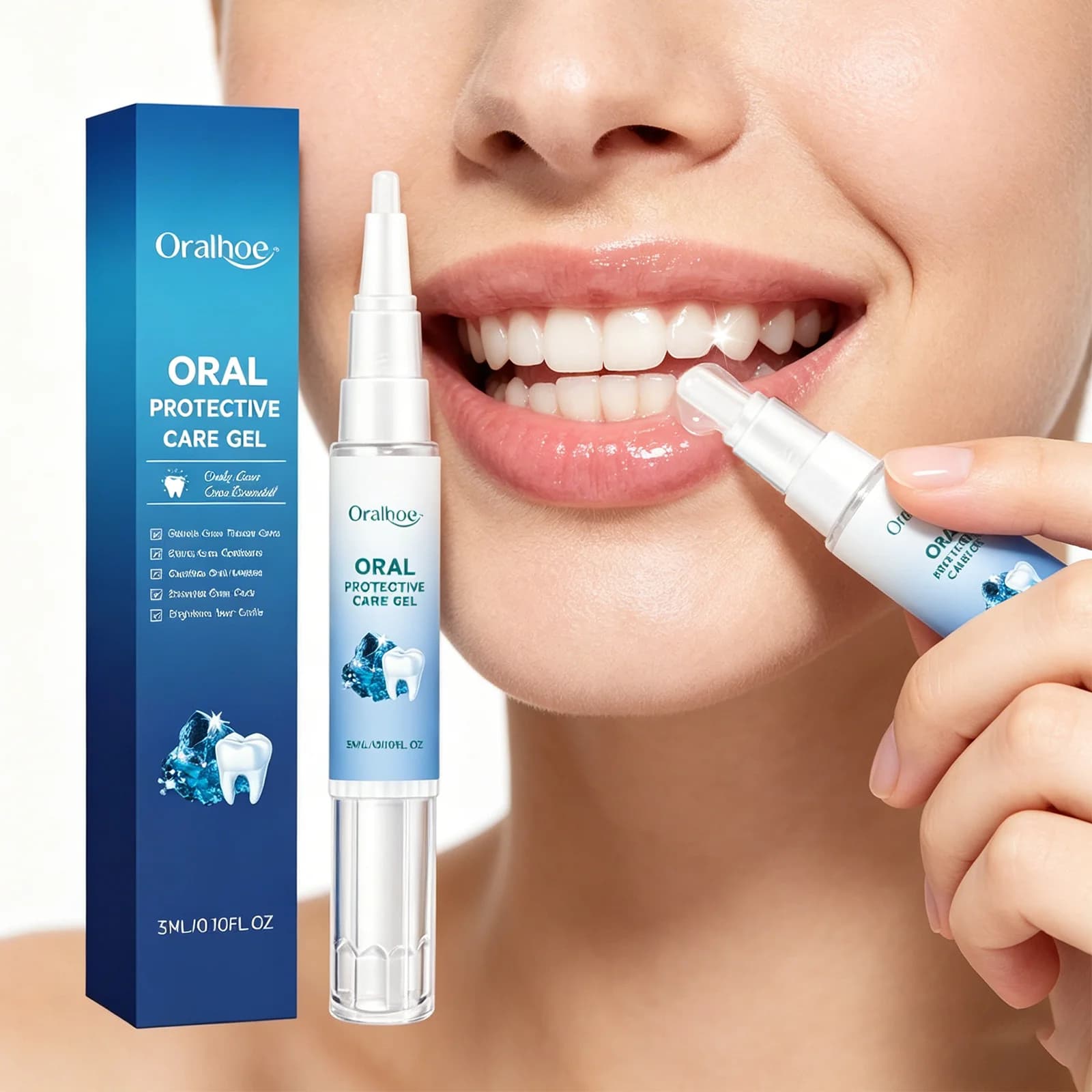 Genghive Care Gel, Tooth Cleansing Pen, Oral Treatment Targeted to Menta Perfume, Invisible and Easily Absorbable Portable Gel 3ml