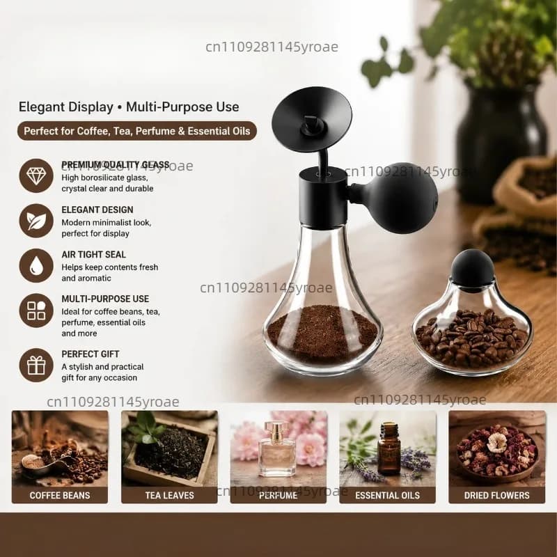 Glass Aroma Sample Bottle Coffee Bean Tea Perfume Essential Oil Display Jar