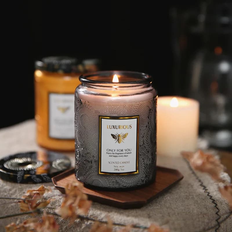 una candela profumata lattine decorazione della stanza cera di soia aroma senza fumo olio romantico a bassa temperatura fragranza candele di compleanno Velas