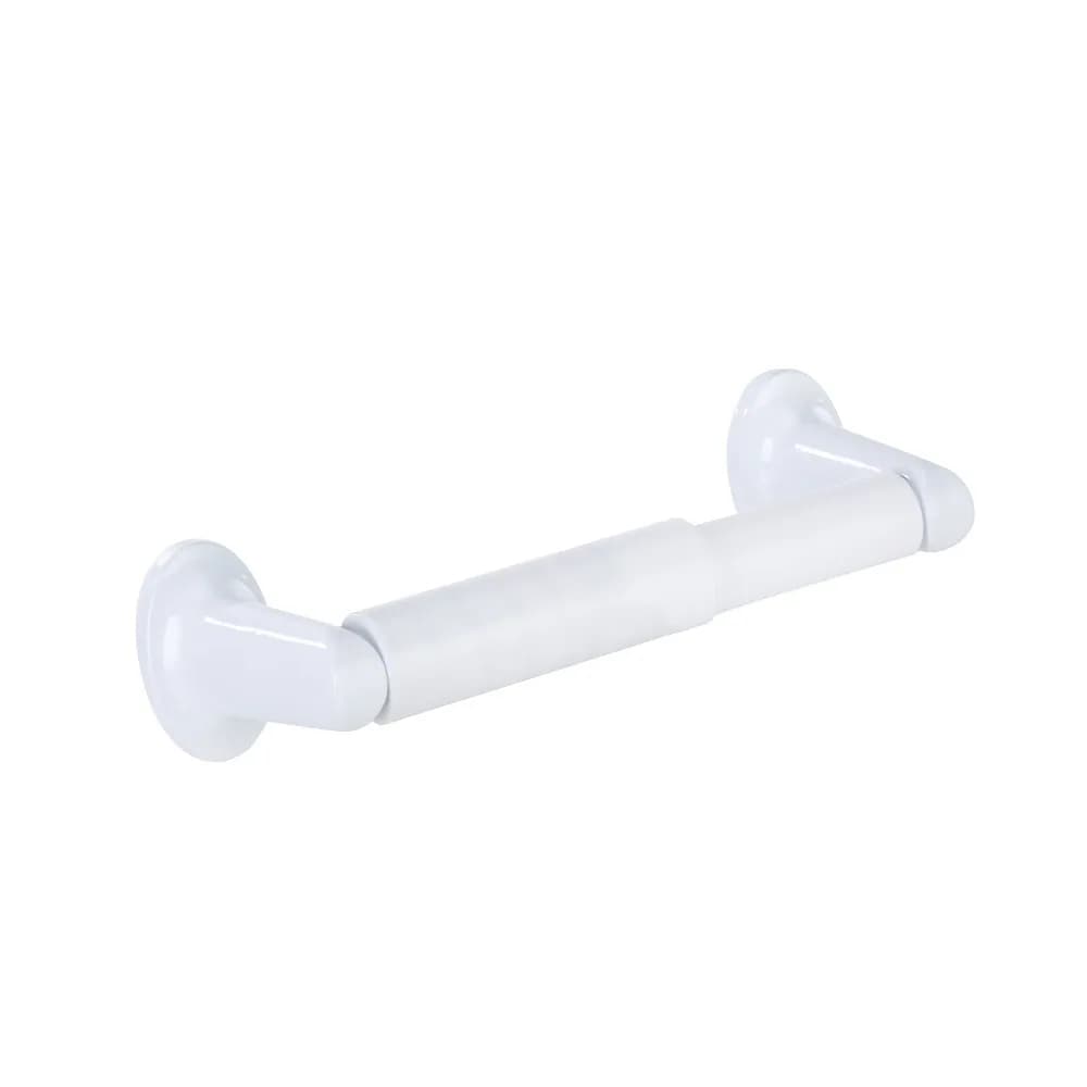 Oval Style Wall Mounted Toilet Paper Holder with Rust Resistant Metal Frame and Easy Installation Kit, Durable Bathroom Tissue Roll Dispenser for Home Office and Hotel, Classic White Finish Modern Design