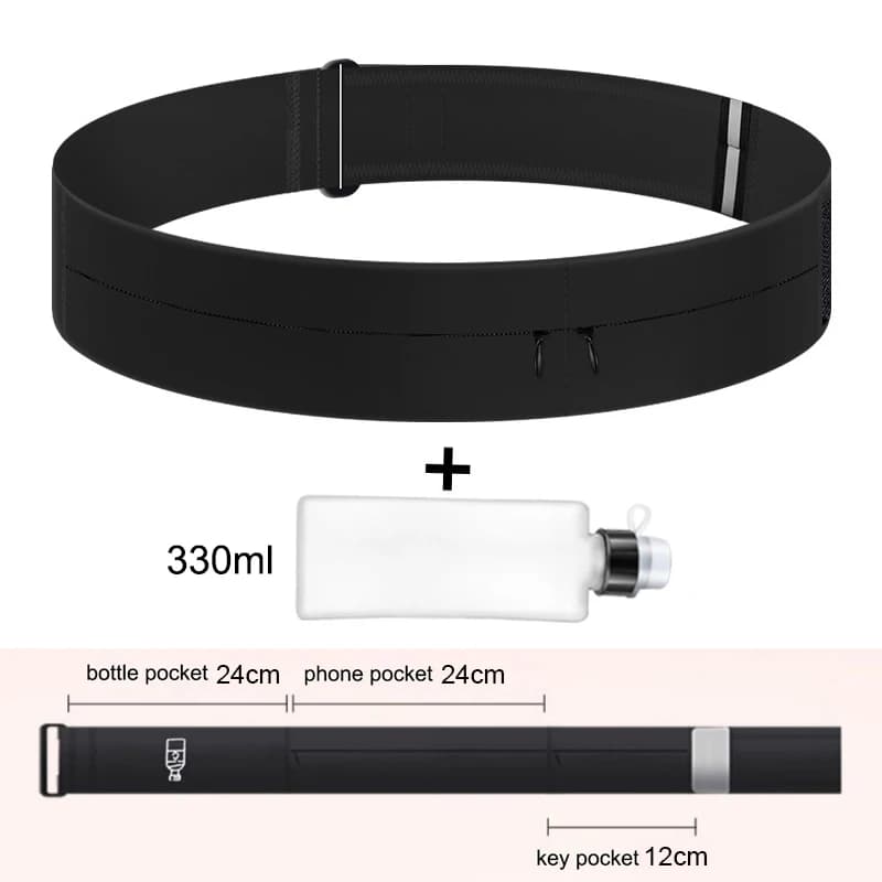 Running Belt Waist Bag with Water Bottle Women Invisible Sports Fanny Pack Men Phone Pouch Jogging Gym Hydration Run Accessories