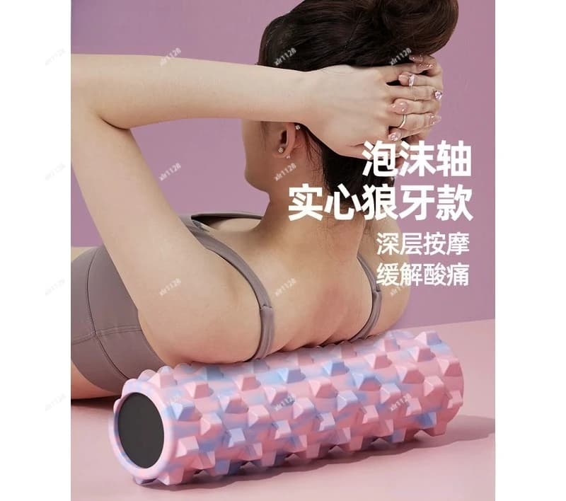 Rullo in Schiuma con Punte, Rullo Massaggiante Solido per Sollievo Muscolare, Attrezzatura per Allenamento Yoga e Fitness