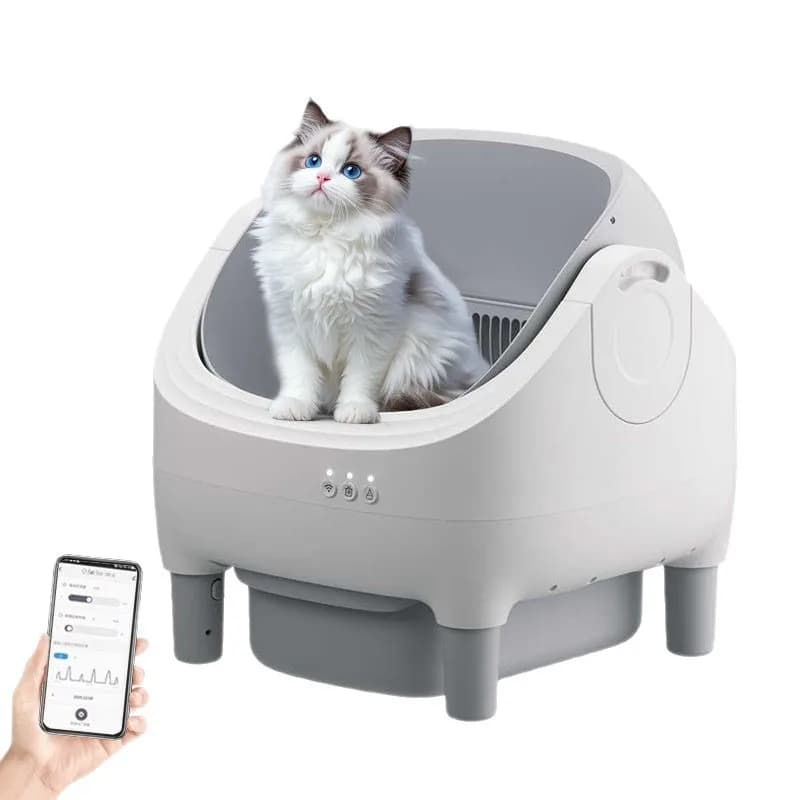 Lettiera automatica per gatti, toilette intelligente elettrica di grandi dimensioni con controllo elettronico, lettiera per gatti