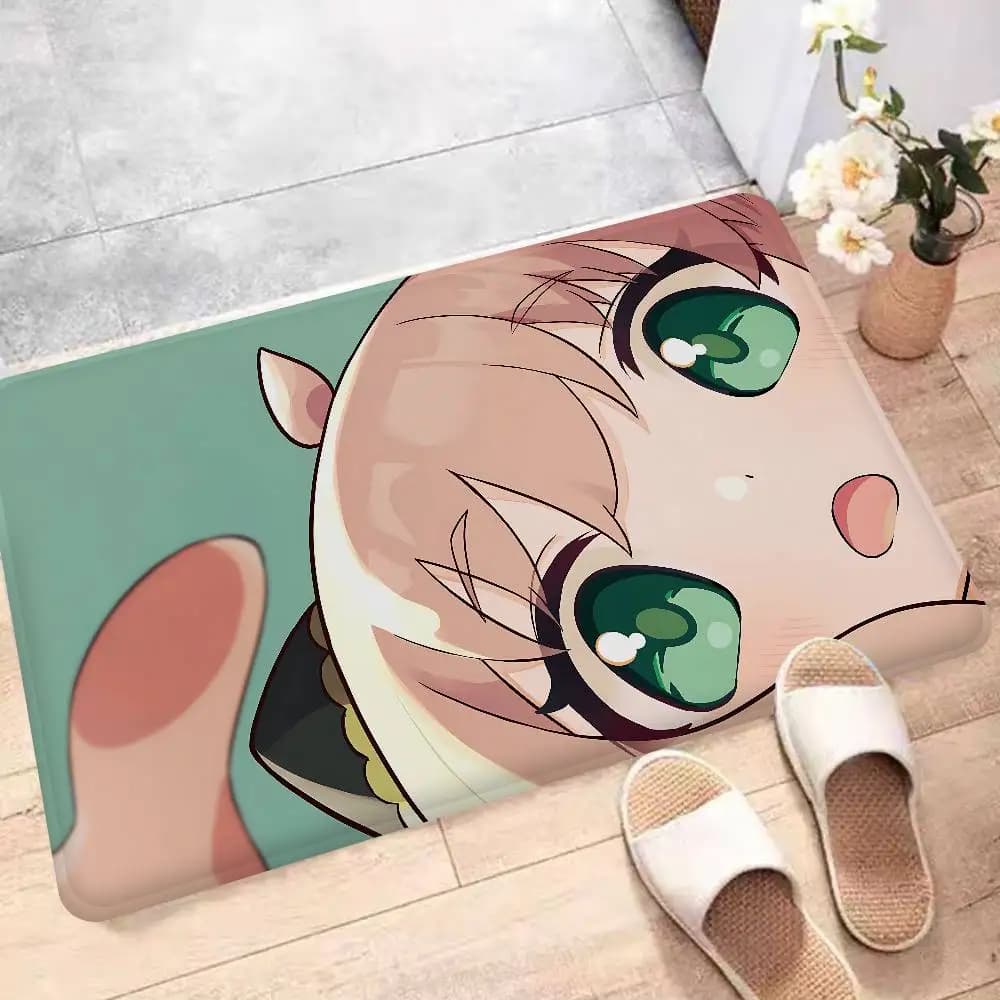Tappetino Rettangolare Antiscivolo Anime Spy X Family Anya, Morbido Tappeto per Casa, Ingresso, Interni ed Esterni, Decorazione per Hotel