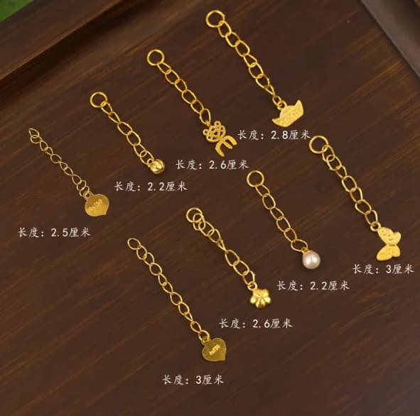 18k real gold extension chains for diy handstring or necklaces au750 jewelry accessories