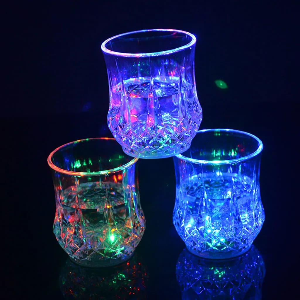Colored LED Glowing Drink Cup Induction Flashing Wine Glass Party Bar Beer Cups Creative Transparent Water Mug