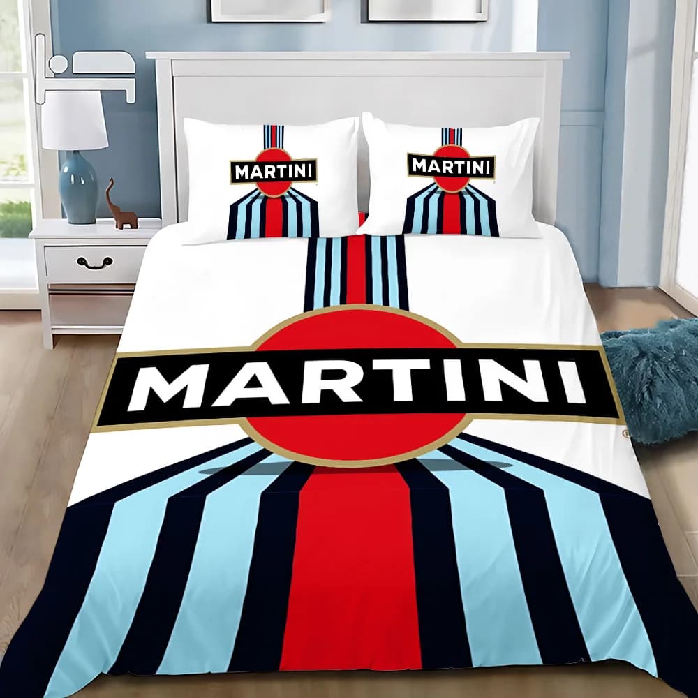 Copripiumino Federa Set biancheria da letto 41-Racing M-Martinis Stripe Adulto Ragazzo Ragazza Decorazione camera da letto Bambini Singolo Doppio Dimensioni
