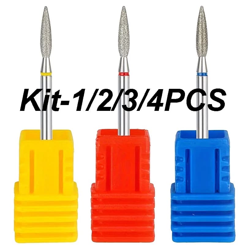 Kit-1/2/3/4PCS Lime per unghie con sabbia diamantata Trapano per lucidare le cuticole Punta per levigatura delle unghie Set manicure elettrico per rimuovere l'acrilico