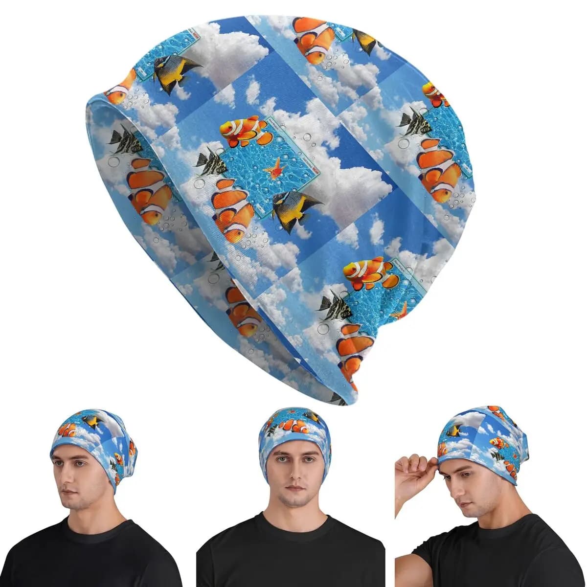 Swimming Frutiger Aero Fish Warm Knitted Cap Fashion Bonnet Hat Autumn Winter Outdoor Beanies Hats for Men Women Adult