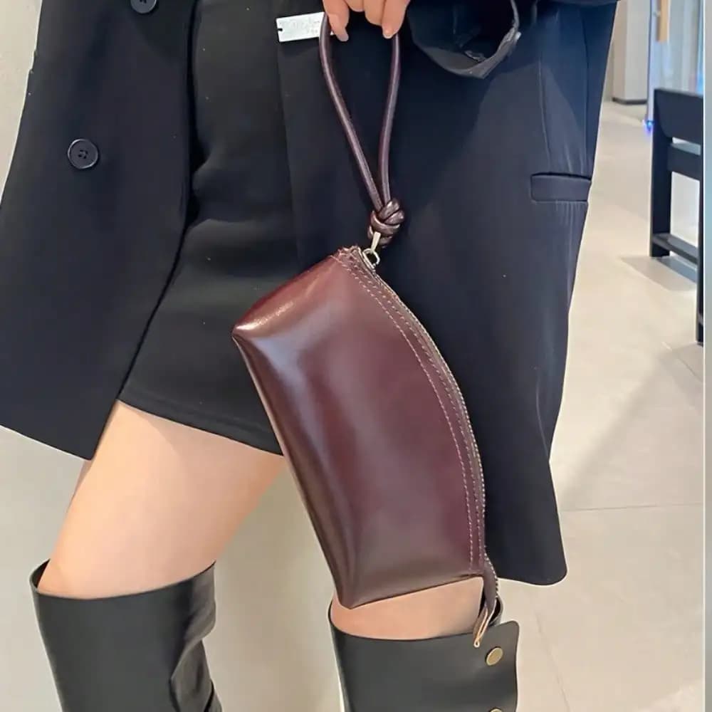 Personalized Women's Genuine Leather Clutch - Multifunctional Cosmetic Wallet/Small Pouch