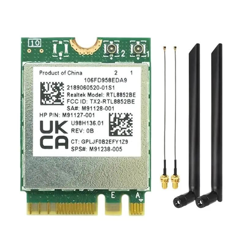 Scheda WIFI Wireless ABFM-AX1800 WIFI6 802.11Ax RTL8852BE con Antenna Esterna Dual-Band 2.4G+5G Bluetooth 5.2 WLAN