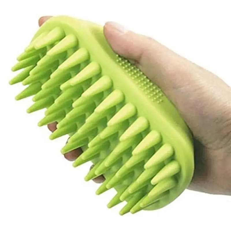 ABJN-Pet Shampoo Brush Anti-Skid Rubber Pad For Dogs, Cats-Medium Size For Long& Short Hair Pet Grooming Mouse Green