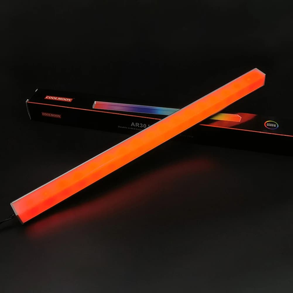 Magnet Light Strip 30cm Aluminum RGB LED Color Atmosphere Chassis Lamp for COOLMOON Office Caring Computer Supplies