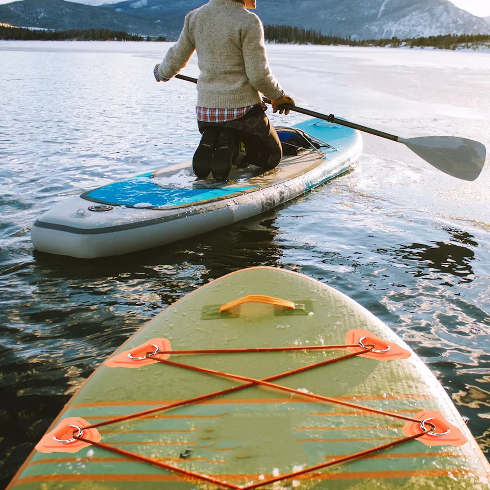 Kit di 1 Set di Anelli a D Rinforzati in Nylon e Acciaio Inossidabile per Attacco al Ponte di Kayak Gonfiabile e Paddle Board