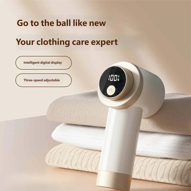 Rechargeable Fabric Shaver Digital Display Electric Lint Remover Portable Clothes Pill Fuzz Trimmer for Home Use
