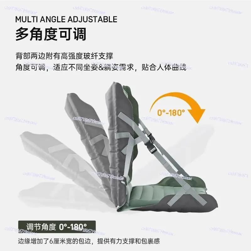 Adjustable Inflatable cushion for Exterior with Backrest, Foldable Chair for Camping and Beach, Comfortable and Portable for Picnic