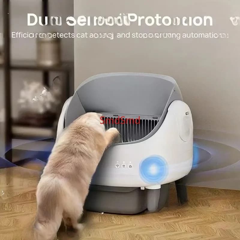 Smart cat litter box. Large semi-closed drawer. No shit to be shoveled and splashed. Cat toilet.