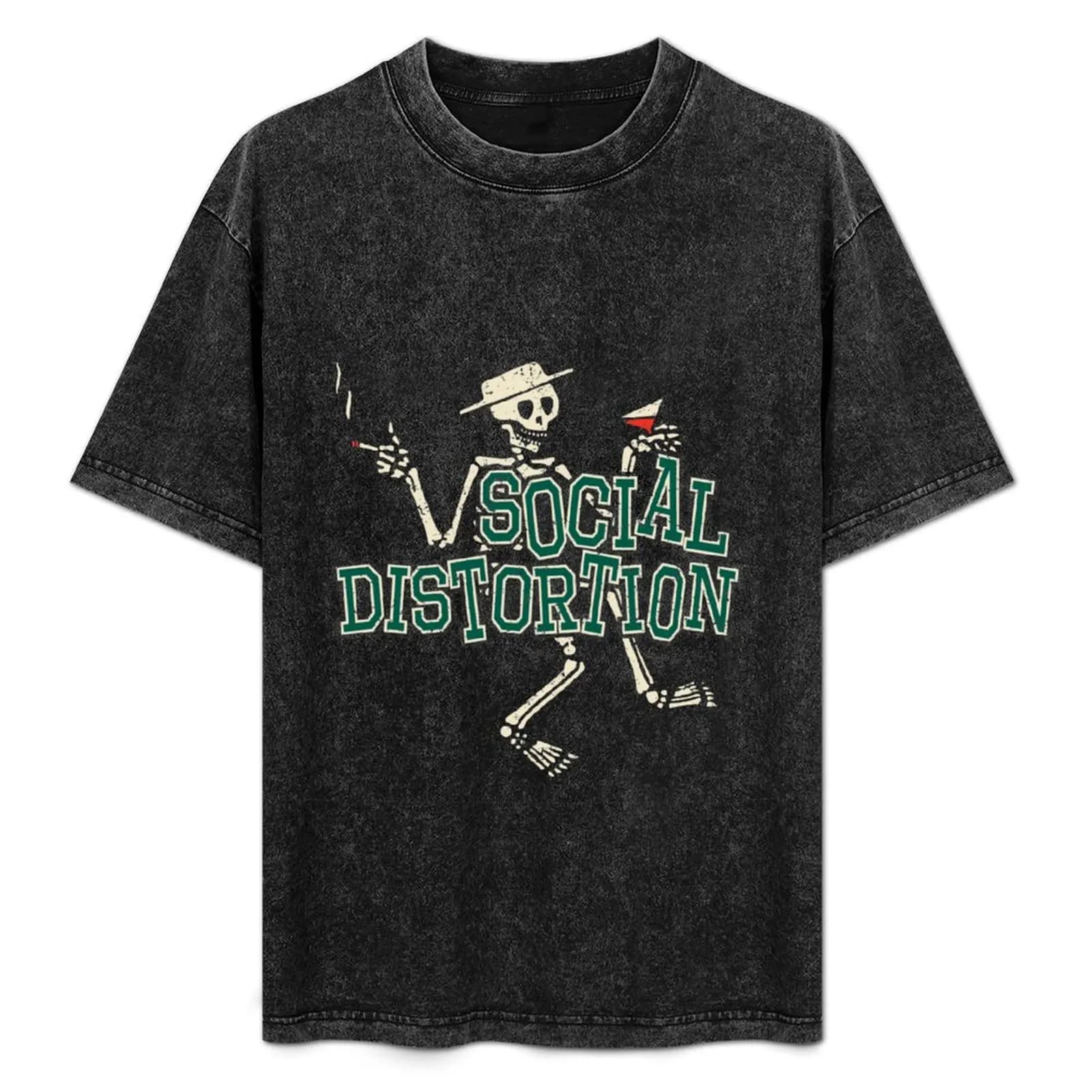 WunoD Men_s Social Distortion T-Shirt Sports Basic Short Sleeve T-Shirt