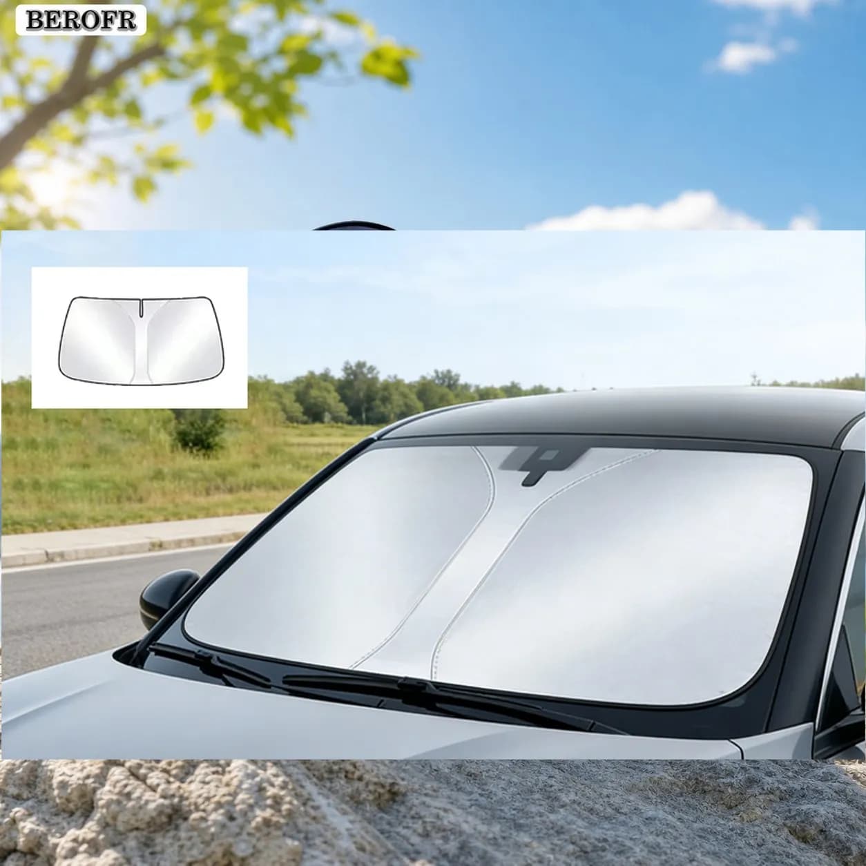 For Hyundai Tucson TL 2015~2021 Car Sun Visor Front Windshield Sunshade Heat Insulation Summer Cooling Auto Accessories Foldable