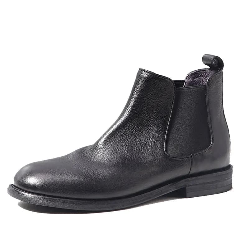 Top Quality Men Dress Chelsea Boots Genuine leather Formal Shoes Slip On Business Work Shoes Soft Leather Boots Men