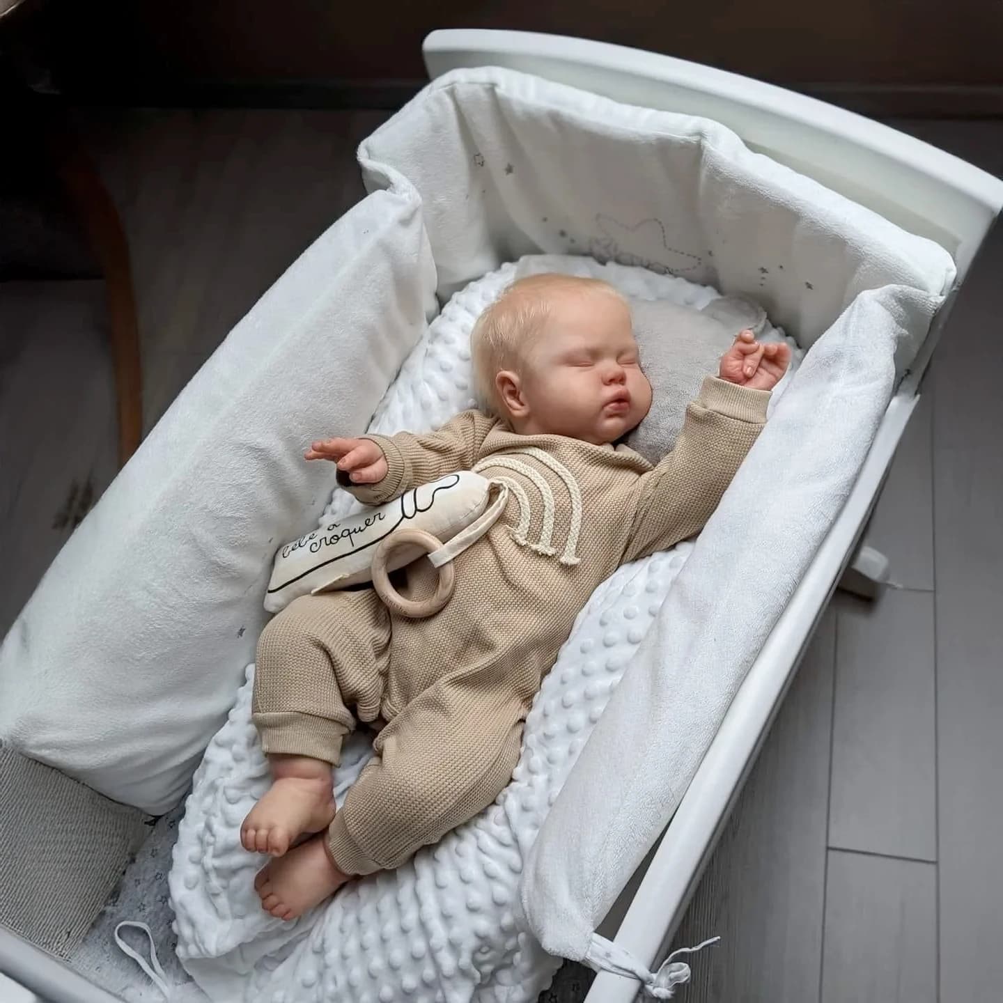 NPK 19inch Lifelike Newborn Baby Doll Pickle Reborn Baby Size Real Picture Handmade 3D Skin