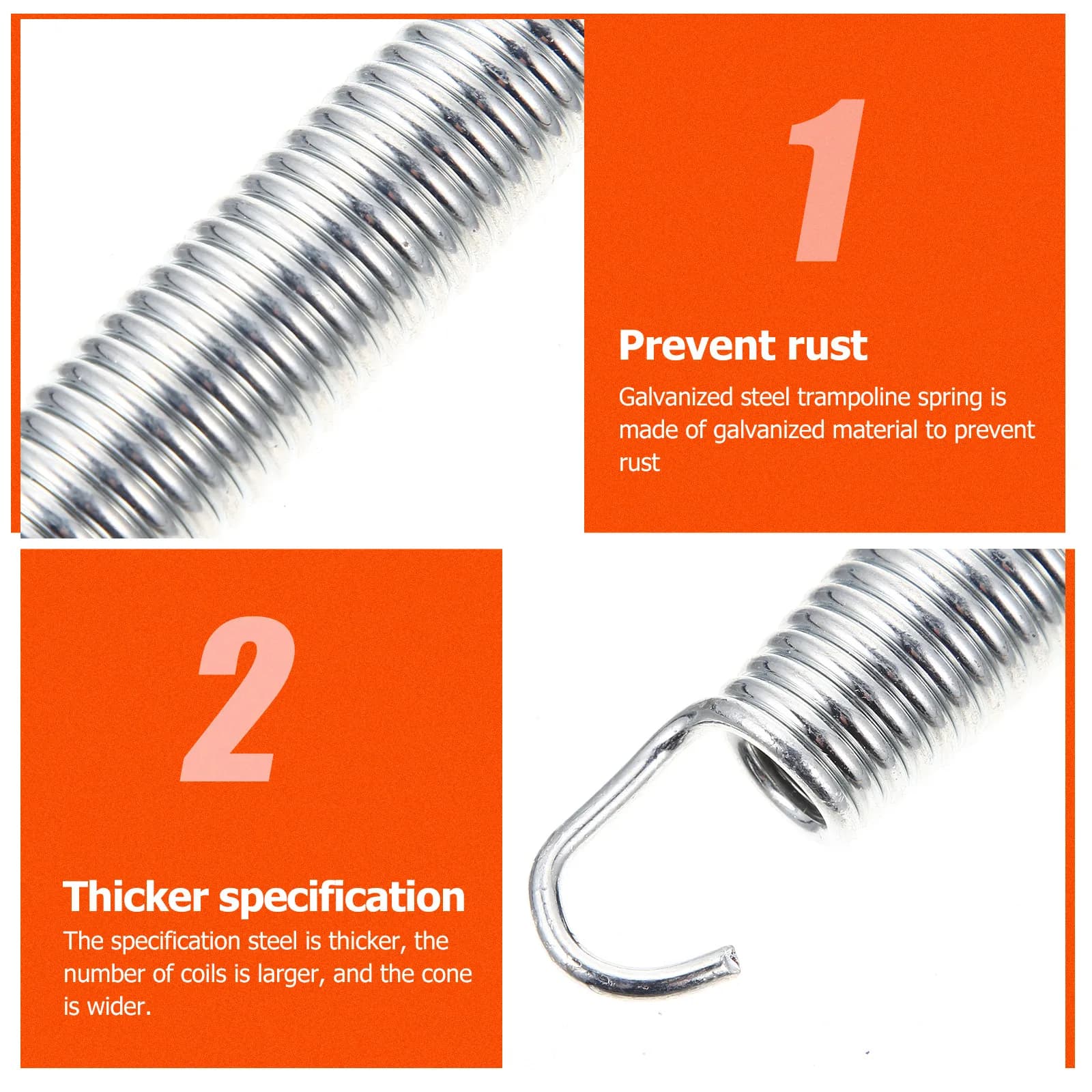 Set of Galvanized Trampoline Springs, Accessories for Lovers and Boxing Bags