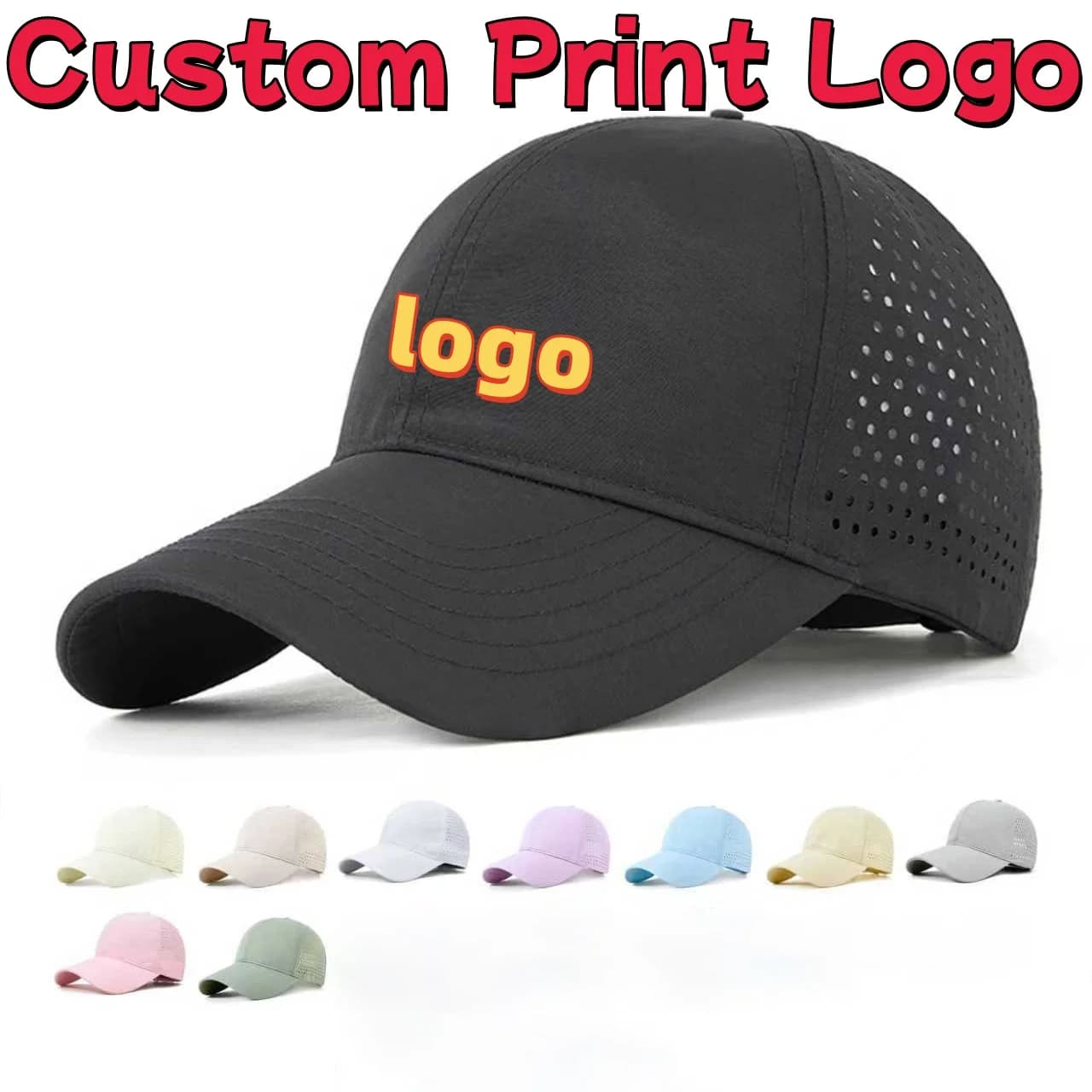 Custom Baseball Hat with Logo Printed, Fast Drying, Solar Protection for Men and Women, Artistic Style Versatile Retro