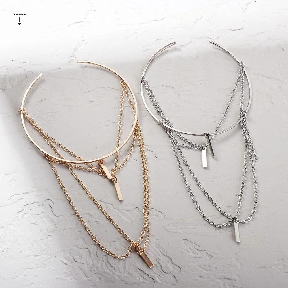Bracciale da braccio vintage in lega, bracciale a polsino in argento, bracciale aperto per braccio superiore, bracciale hip-hop con nappe regolabile per feste