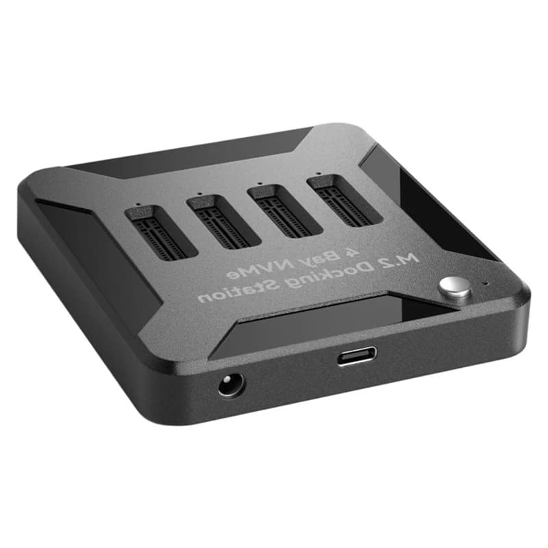 ULBS M. 2 Nvme 4-Bay Docking Station 10Gb External SSD Enclosure EU Plug- Supports 2230/2242/2260/2280 M. 2 Solid State Drives