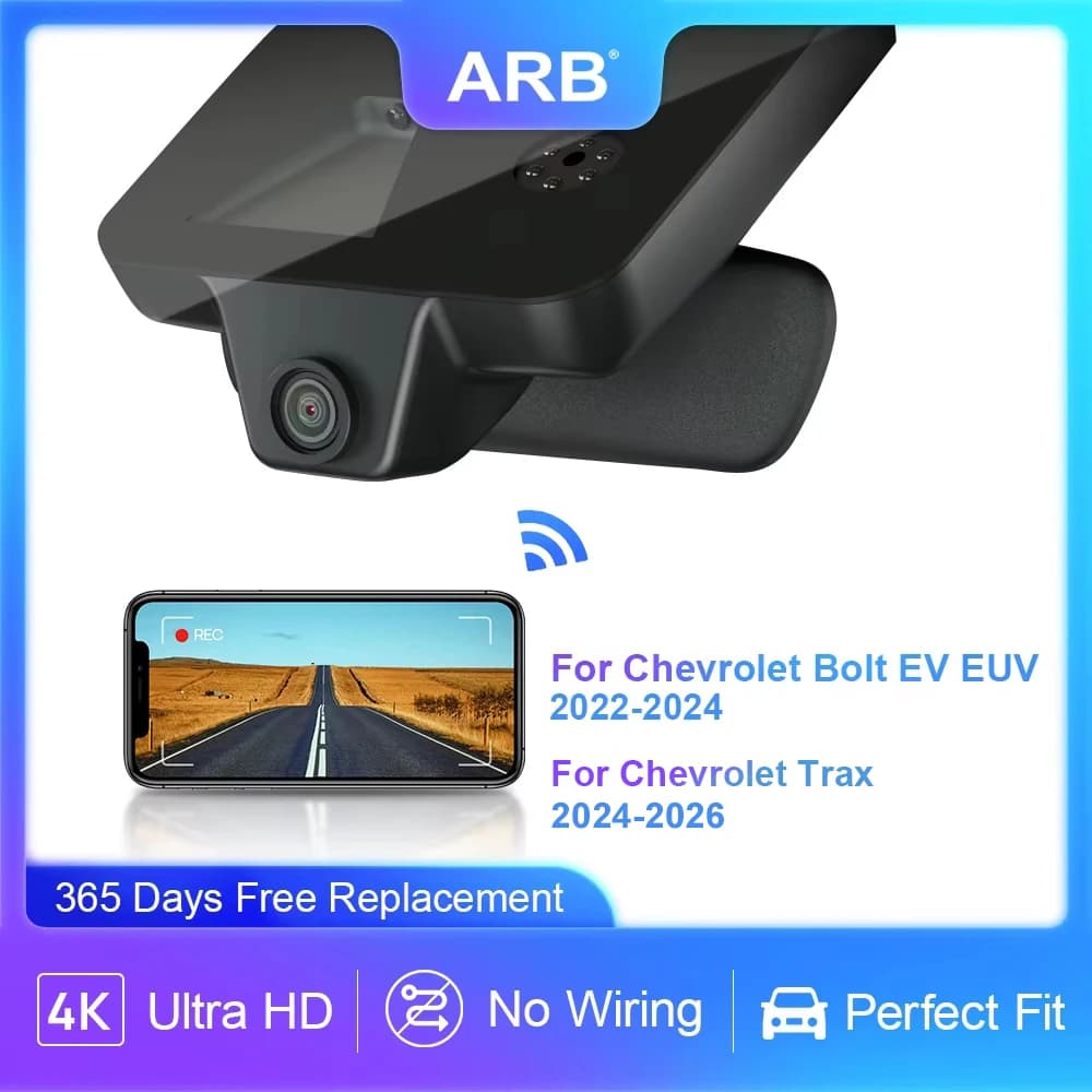 Per Chevy Bolt EV/EUV 2022-2024 4K Dashcam, ARB DVR per auto originale con controllo APP WIFI e obiettivo grandangolare