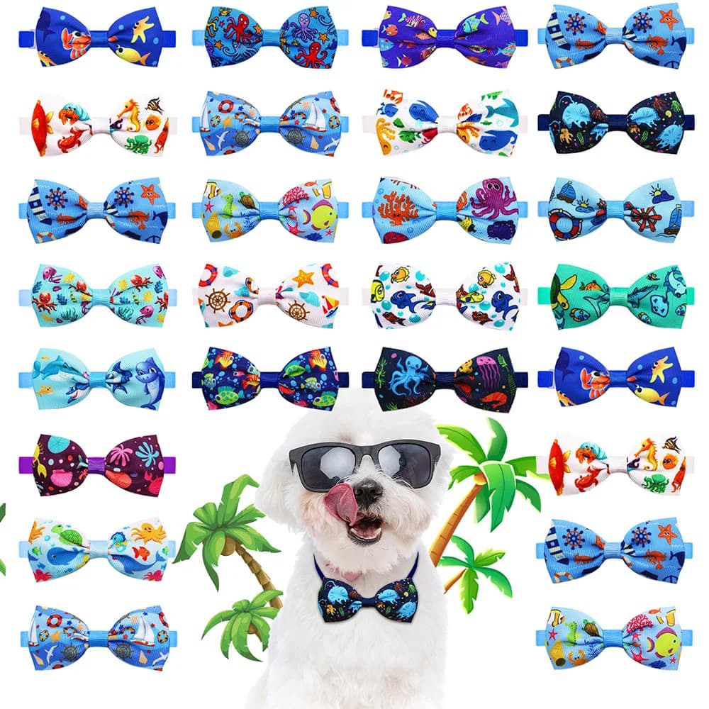 50pcs Small Dog Bowtis Pet Bowknot Fashion Dog Grooming For Dogs Pets Bow Tie Neckties Dog Grooming Accessories