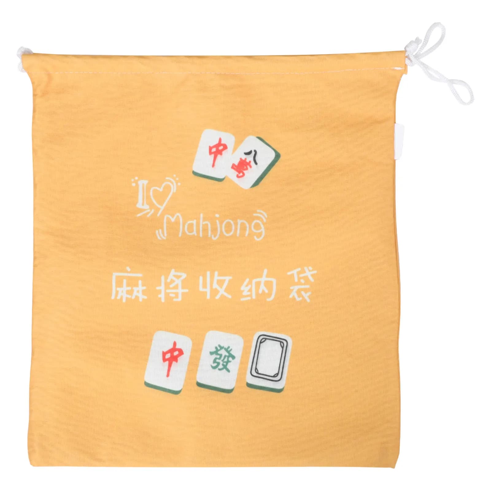 Stylish Mahjong Tile Bag Heavy Duty Fabric Drawstring Pouch Spacious Design for All Standard Tile Sets Portable Moisture