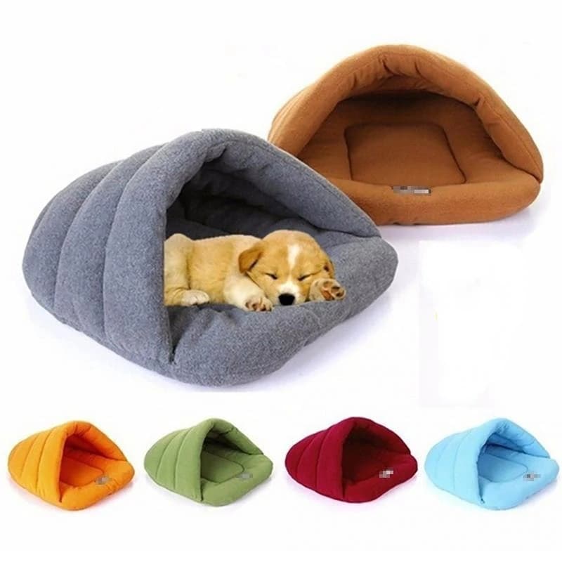 Letto per grotta per cani da compagnia in pile spesso, caldo e morbido, a forma di pantofola, per cuccioli, gatti, tende, tappetini per dormire, animali domestici invernali, nido triangolare per interni
