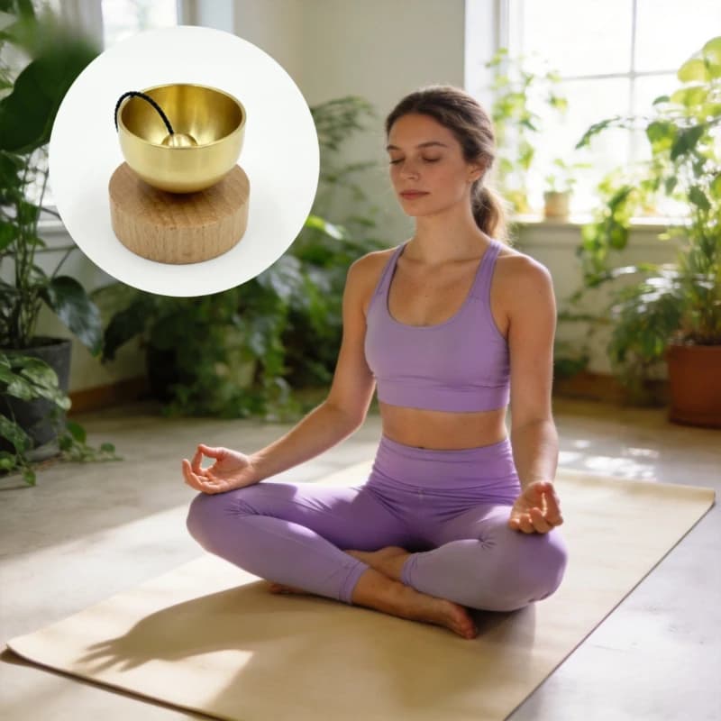 Mini Singing Bowl Brass Wind Chime Yoga Meditation Clear Crisp Sound Ideal for Anxiety Relief Healing Relaxation Stress Release