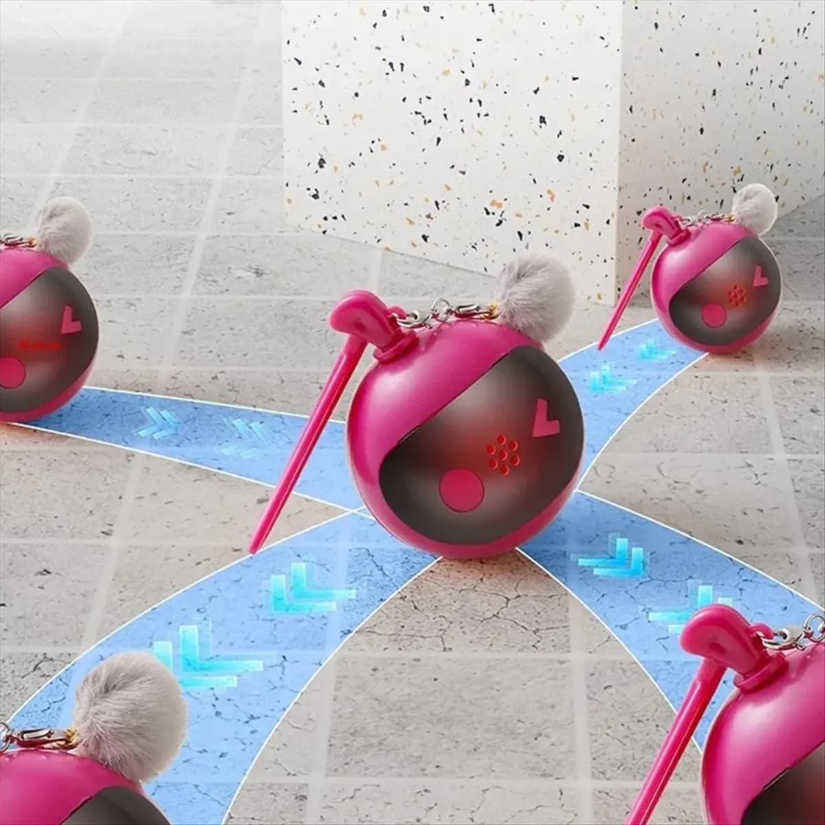 Giocattolo interattivo intelligente per gatti Palla rotolante automatica con luci di tipo C ricaricabile per gatti e cani Divertimento con rilevamento del movimento