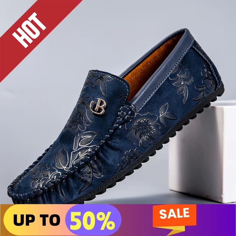 Moccasins in leather for free time by man design moccasin flower briefs on casual shoes flat soft men's guide men's shoes boat made by hand