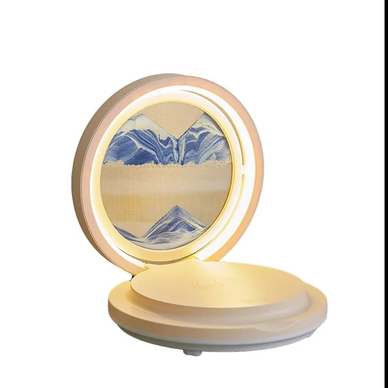 For Quicksand Painting Desk Lamp Multi-function Wireless Charging Bluetooth Speaker Bedside Night Light