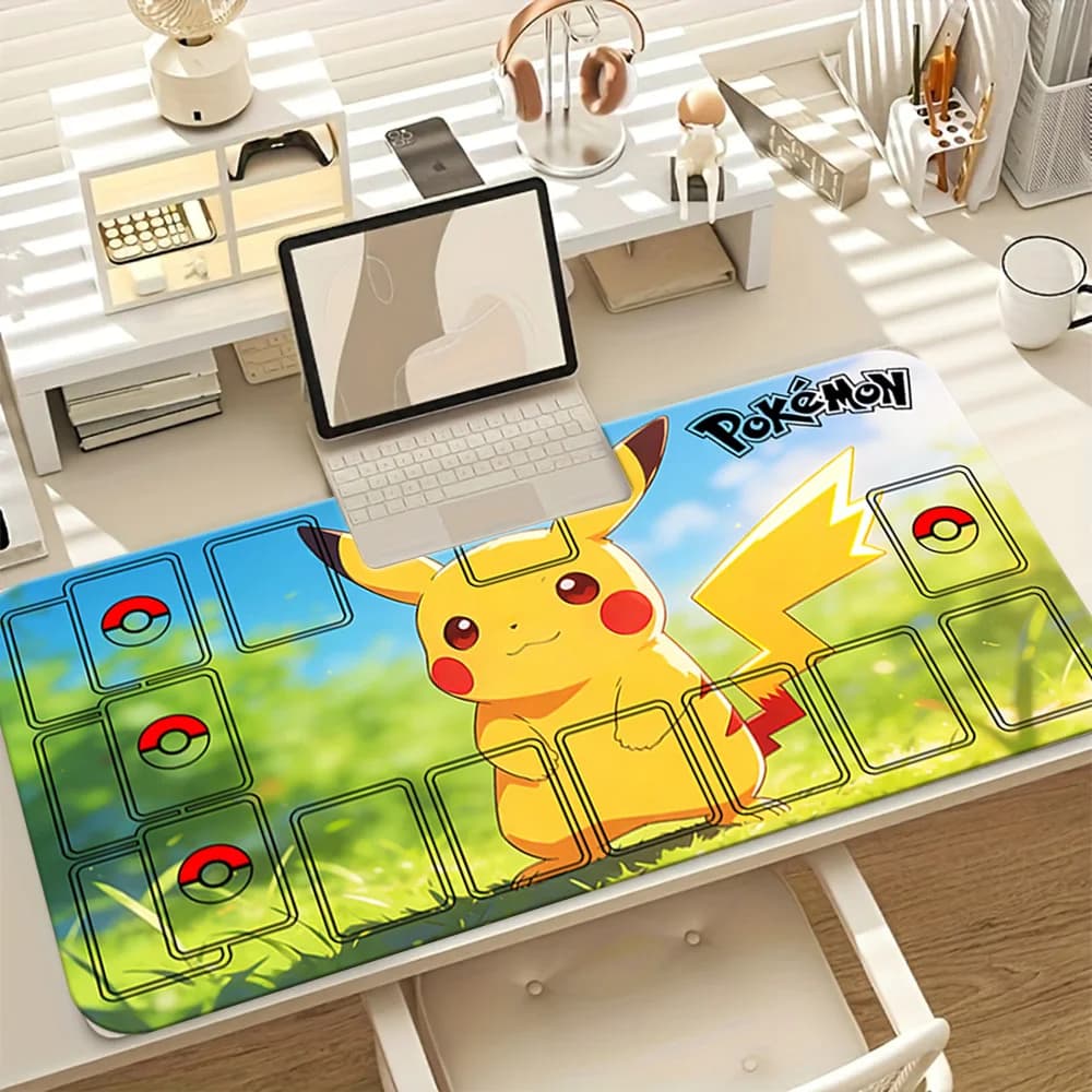 Tappetino da gioco Pokemon Pikachu Sunny Grass TCG, tappetino per mouse da gaming con zone, tappetino da scrivania