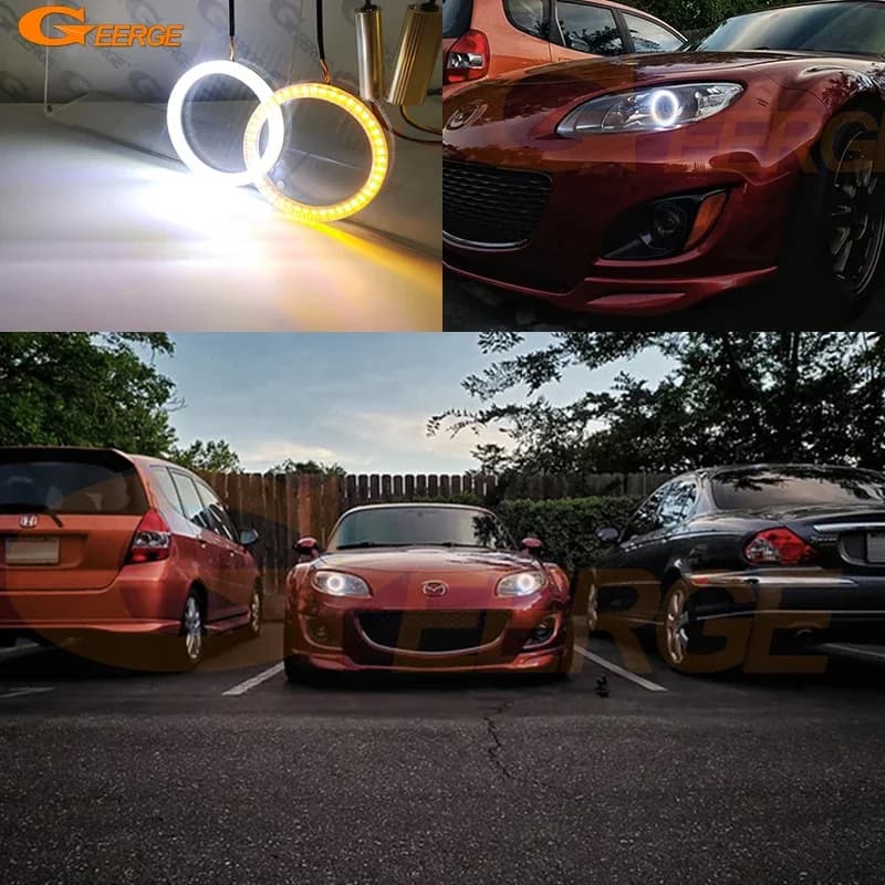 Per Mazda Mx-5 Mx 5 Miata Roadster Ultra Luminoso A/W Switchback DRL Luce diurna Indicatori di direzione SMD Led Angel Eyes Kit Halo Anelli