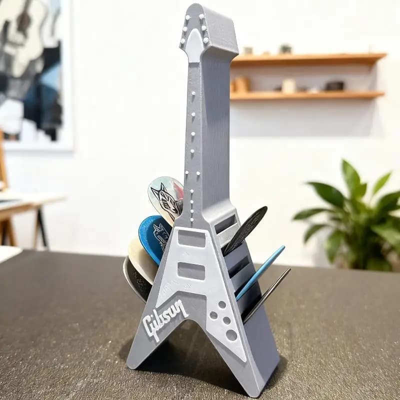 Nuova scatola portaoggetti per plettri per chitarra Soluzione di archiviazione dal design portatile Vetrina per organizer con scatola porta plettri per chitarra stampata in 3D