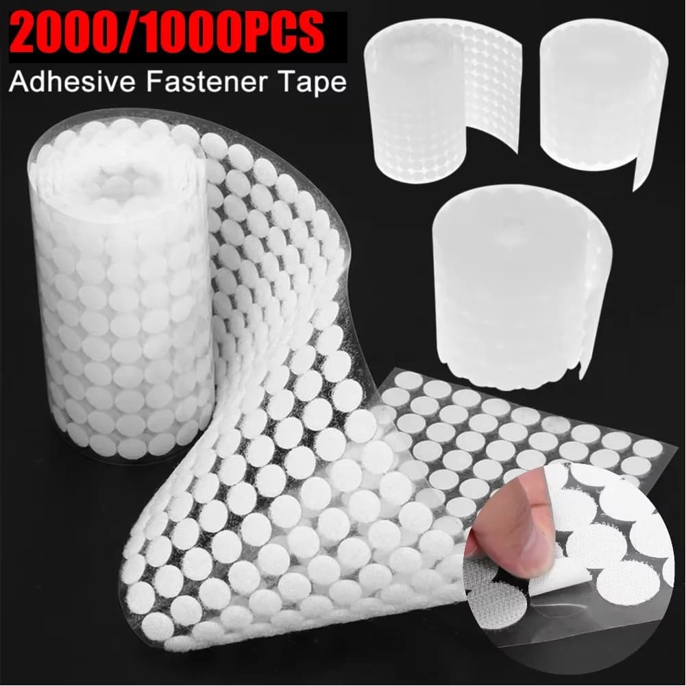 10/15/20mm 100/500/1000/2000 pairs circular self-adhesive fasteners with strong adhesive tape DIY point tape hook and loop tape