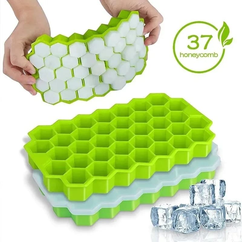 Stampo per Cubetti di Ghiaccio a Nido d'Ape con 37 Scomparti, Senza Coperchio, Fai-da-Te, 1/2 Pezzi