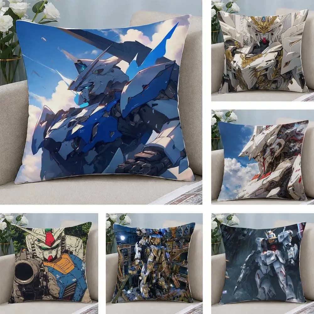 Mobile Suit Gundam Strike Gundam - Federa per cuscino in peluche morbido a pelo corto, per divano, camera da letto, idea regalo