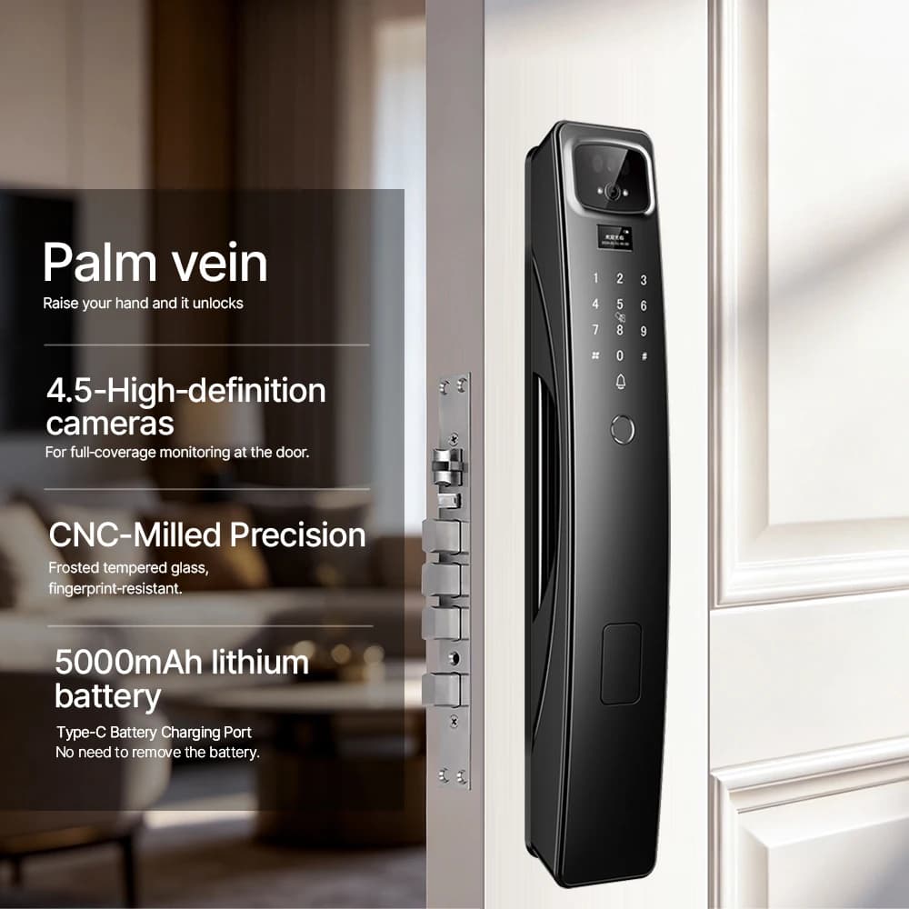 Phone Reverse Charge Keyless 6068 Mortise Face Recognition Palm Vein Full-Automatic Smart Door Lock