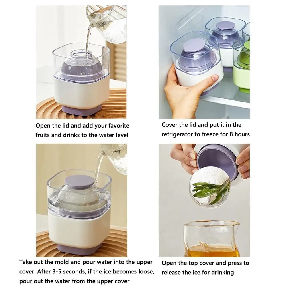 Nuovo Stampo per Ghiaccio in Silicone, Grande Sfera, Congelamento Rapido, Stampo per Palline di Ghiaccio Rotonde Riutilizzabili, Stampo per Gelatina, Utensile da Cucina