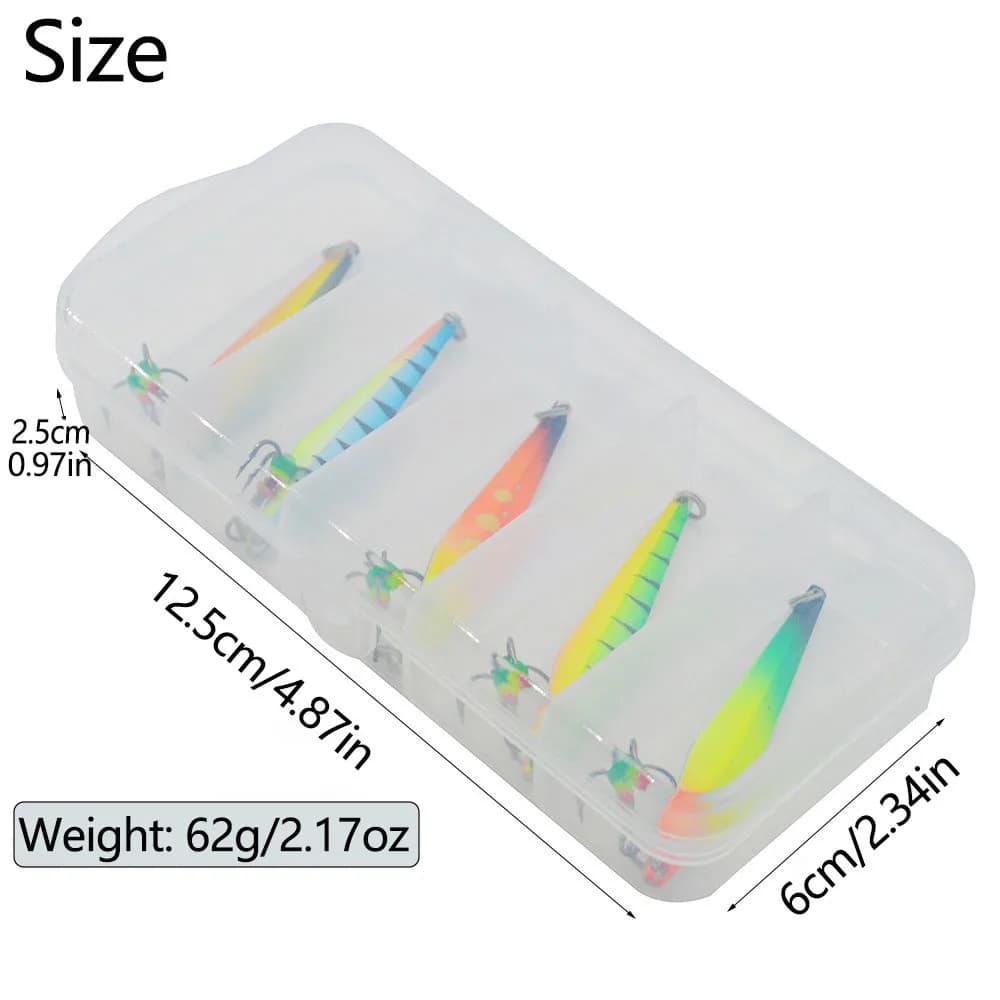 5pcs/box Metal VIB Fishing Lures 5.5cm 5g Fishing Micro Lure Artificial Bait Fishing Tackle Fish Lure Spinnerbait