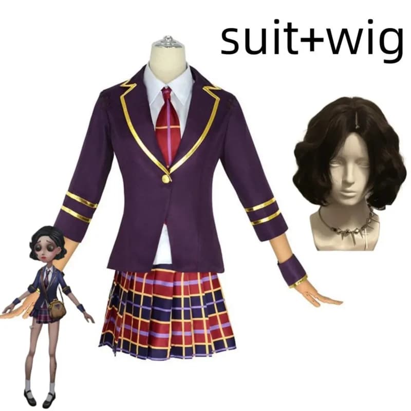 Gioco Identity V Margaretha Zelle Costume Cosplay Giapponese JK Uniforme scolastica Gonna scozzese Parrucca Donna Carino Natale Halloween Suit6