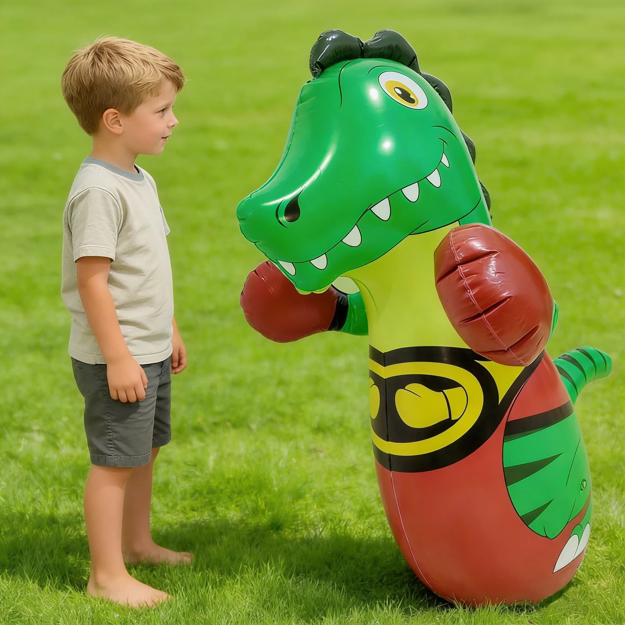 Genitor-Son Toys, Dinosaur Shape Inflatable Boxing Bag, Kids Sports Games, Interior and Exterior Toy, Children's Birthday Gift