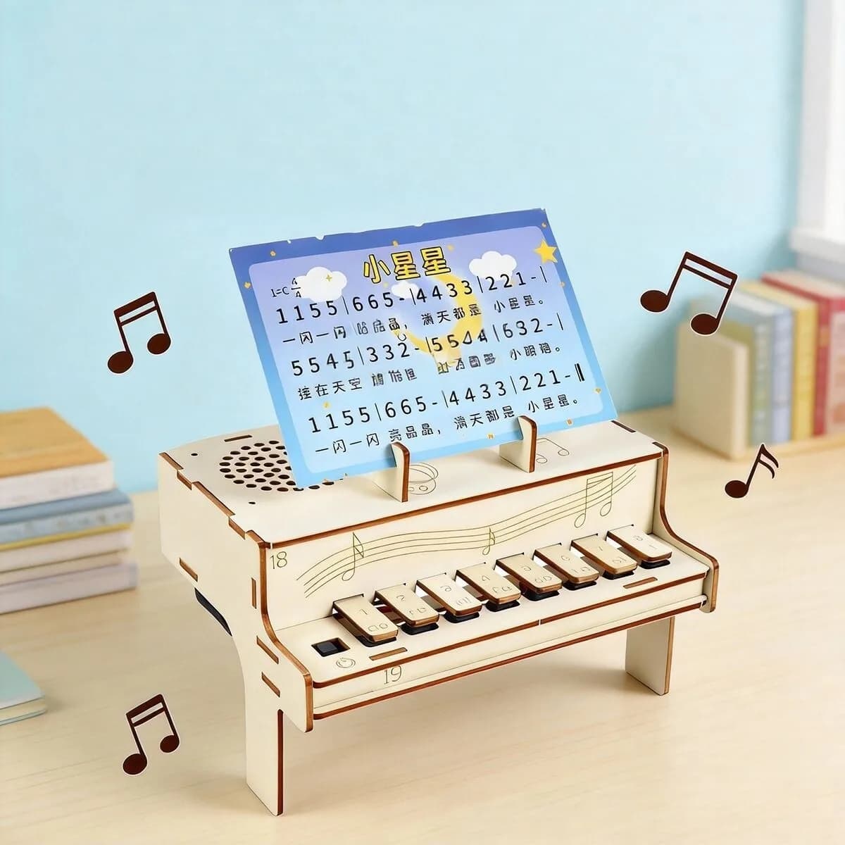 DIY Wooden Electronic Piano Model STEM Assembly Kit Physics Sound Experiment Educational Teaching Aid For Adult Learning